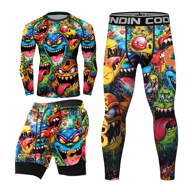 3D Colorful Monster Graffiti M - Rash Guard review and price