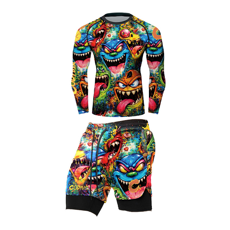 3D Colorful Monster Graffiti M - Rash Guard review and price